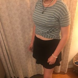Moral Fiber striped summer twisted crop